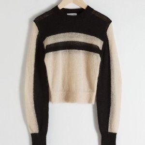 & other stories size S cropped striped sweater